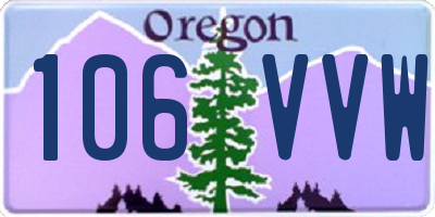 OR license plate 106VVW