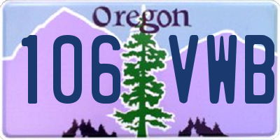 OR license plate 106VWB
