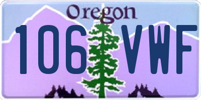 OR license plate 106VWF
