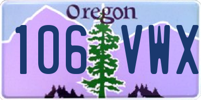 OR license plate 106VWX