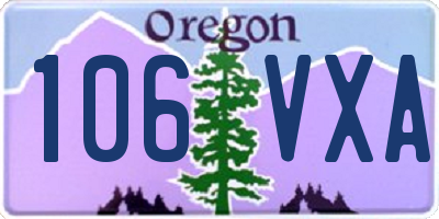 OR license plate 106VXA