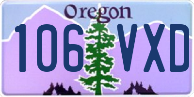 OR license plate 106VXD