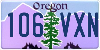OR license plate 106VXN