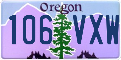OR license plate 106VXW