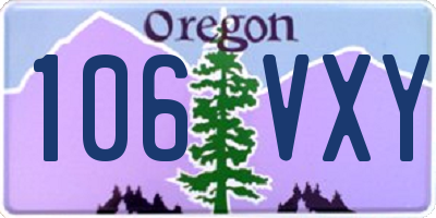OR license plate 106VXY