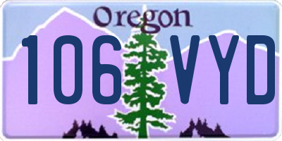 OR license plate 106VYD