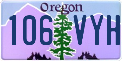OR license plate 106VYH