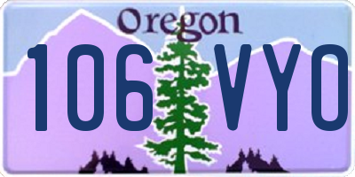 OR license plate 106VYO