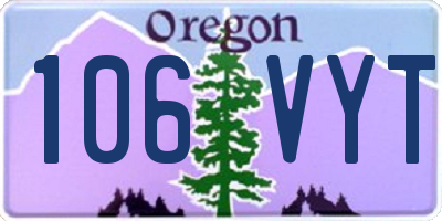 OR license plate 106VYT