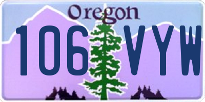 OR license plate 106VYW