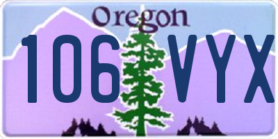 OR license plate 106VYX