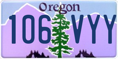 OR license plate 106VYY