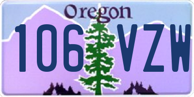 OR license plate 106VZW