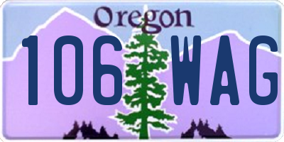 OR license plate 106WAG