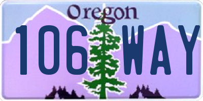 OR license plate 106WAY