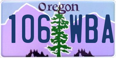 OR license plate 106WBA