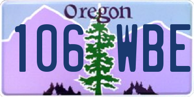OR license plate 106WBE