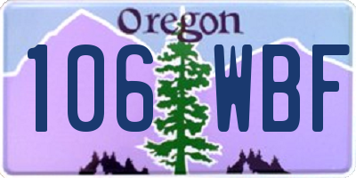 OR license plate 106WBF