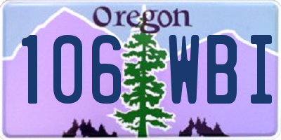 OR license plate 106WBI