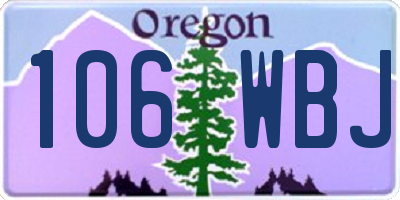 OR license plate 106WBJ