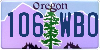 OR license plate 106WBO