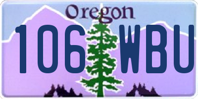 OR license plate 106WBU