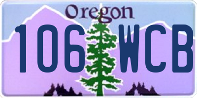 OR license plate 106WCB