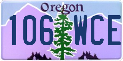OR license plate 106WCE