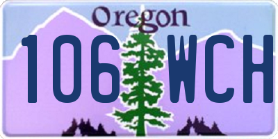 OR license plate 106WCH