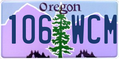 OR license plate 106WCM