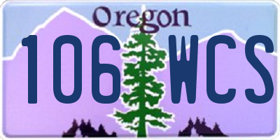 OR license plate 106WCS
