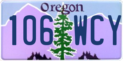 OR license plate 106WCY
