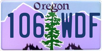 OR license plate 106WDF