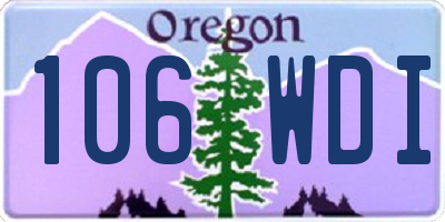 OR license plate 106WDI