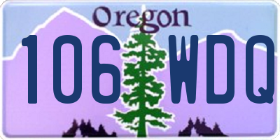 OR license plate 106WDQ