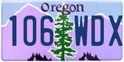 OR license plate 106WDX
