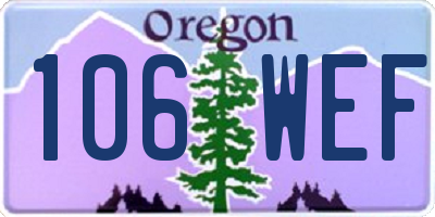 OR license plate 106WEF
