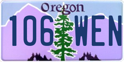 OR license plate 106WEN