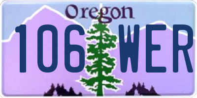 OR license plate 106WER