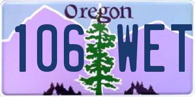 OR license plate 106WET