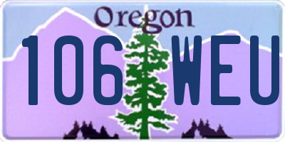 OR license plate 106WEU