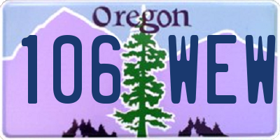 OR license plate 106WEW