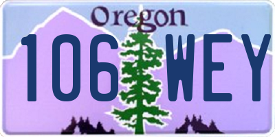 OR license plate 106WEY