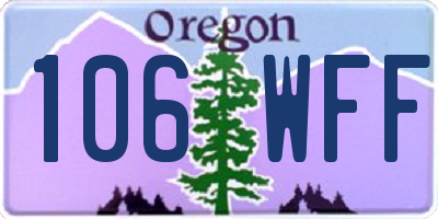 OR license plate 106WFF