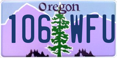 OR license plate 106WFU