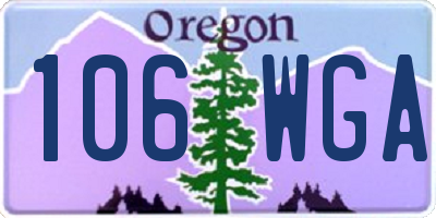 OR license plate 106WGA