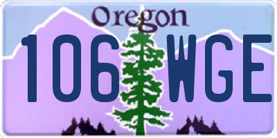 OR license plate 106WGE