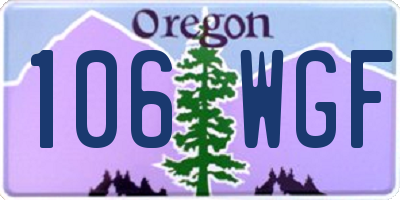 OR license plate 106WGF