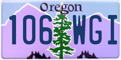 OR license plate 106WGI