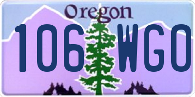OR license plate 106WGO